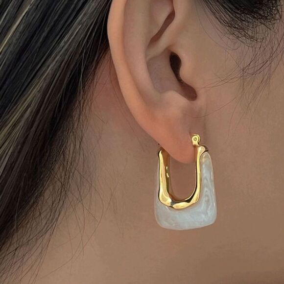 Nude crystal hoop earrings A50 - Picture 1 of 7